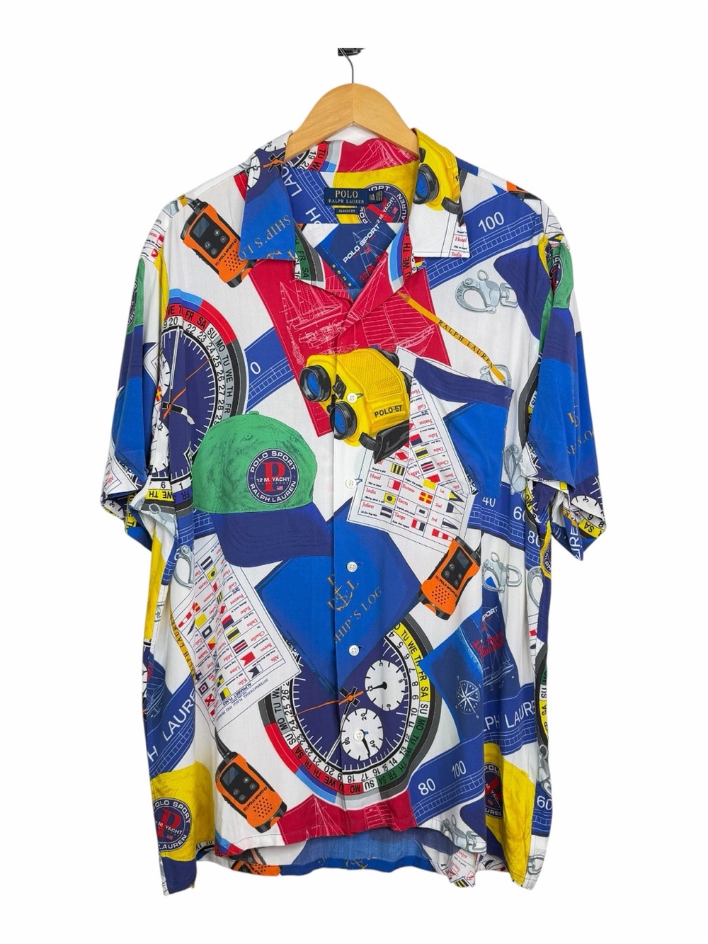 Polo Ralph Lauren Oceans Challenge Sport 12M Yacht Club Camp Shirt Men XXL -FLAW